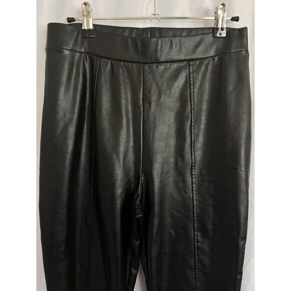 Wild Fable S Black Faux Leather High Rise Flare Slit Pants Goth Biker Costume - Picture 5 of 14